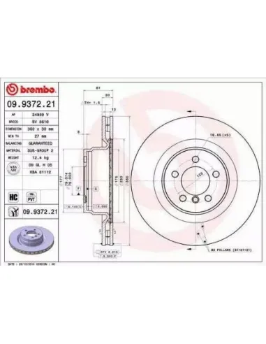 09.9372.21 Disco de freno Brembo