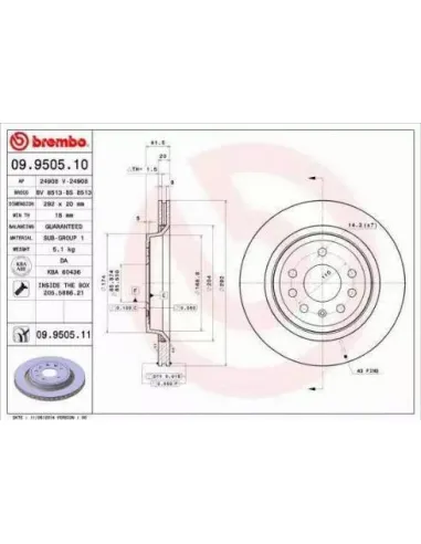 09.9505.10 Disco de freno Brembo