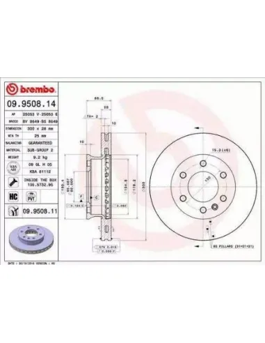 09.9508.11 Disco de freno Brembo