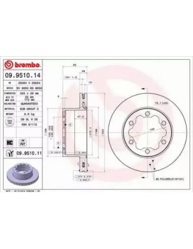 09.9510.14 Disco de freno Brembo