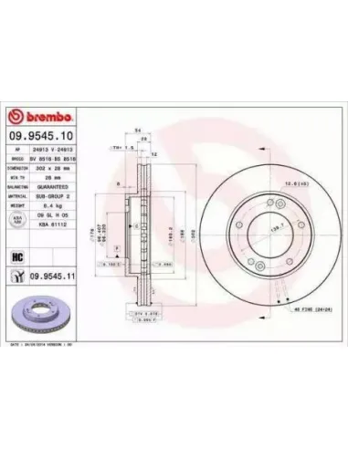 09.9545.10 Disco de freno Brembo