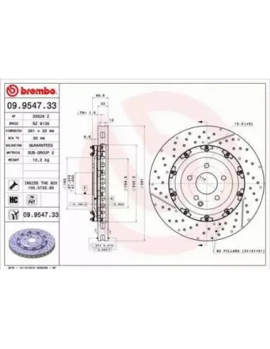 09954733 Disco de freno Brembo