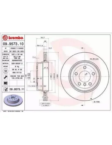 09.9573.10 Disco de freno Brembo