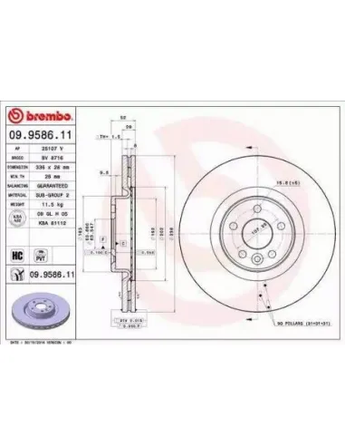 09.9586.11 Disco de freno Brembo