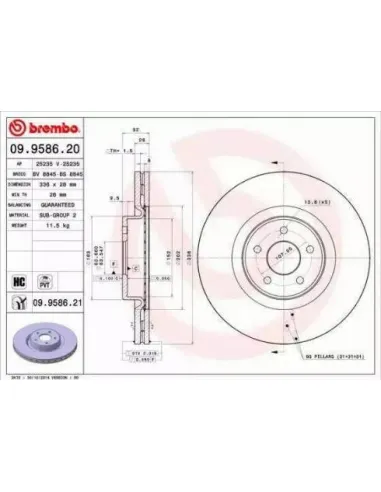 09.9586.20 Disco de freno Brembo