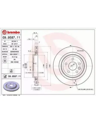 09.9587.11 Disco de freno Brembo