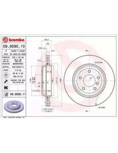 09.9590.10 Disco de freno Brembo