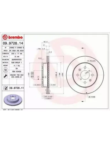 09.9728.11 Disco de freno Brembo