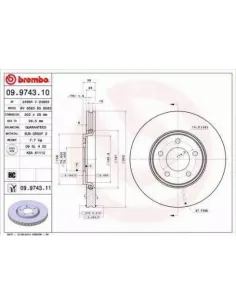 09.9743.10 Disco de freno Brembo