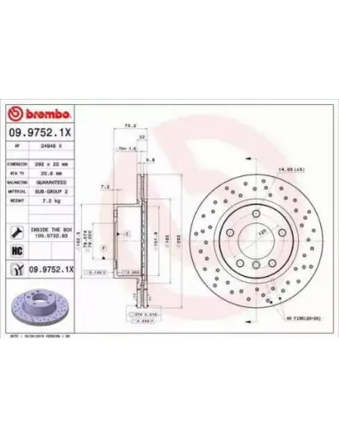 0997521X Disco de freno Brembo