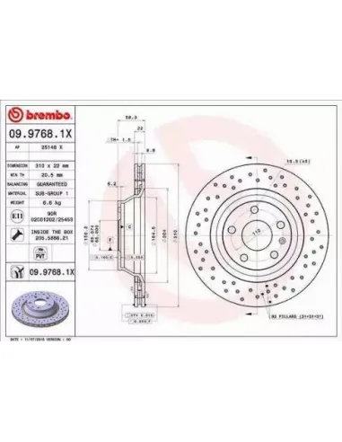 0997681X Disco de freno Brembo