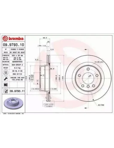 09.9793.10 Disco de freno Brembo