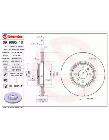 09.9895.10 Disco de freno Brembo