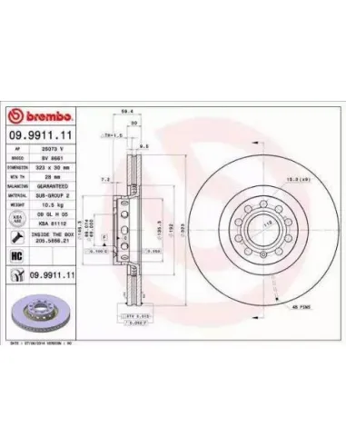 09.9911.11 Disco de freno Brembo