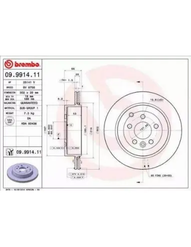 09.9914.11 Disco de freno Brembo