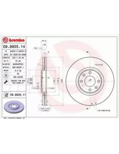 09.9935.11 Disco de freno Brembo