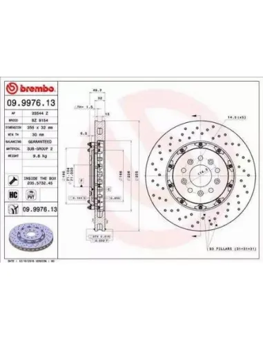 09997613 Disco de freno Brembo