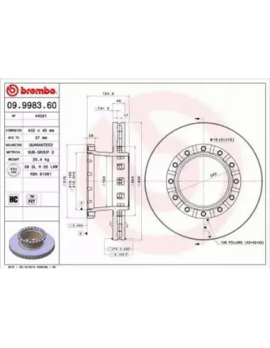 09.9983.60 Disco de freno Brembo