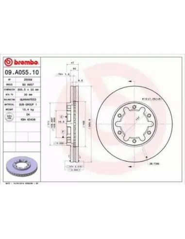 09.A055.10 Disco de freno Brembo