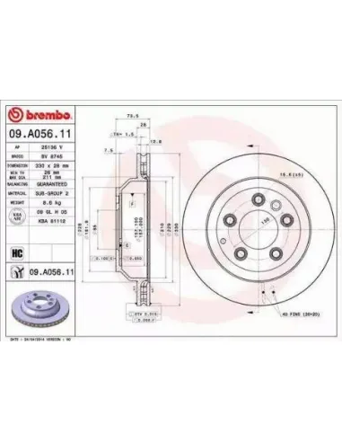 09.A056.11 Disco de freno Brembo