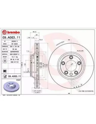 09.A063.11 Disco de freno Brembo