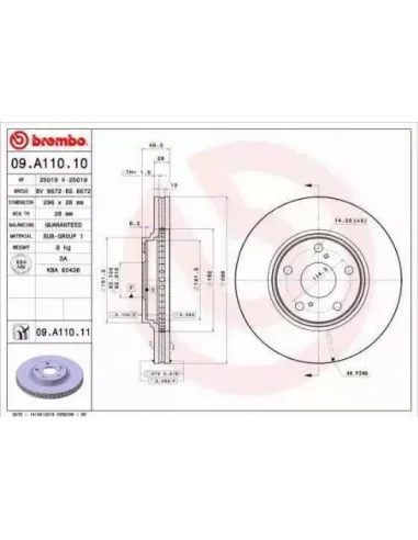 09.A110.10 Disco de freno Brembo