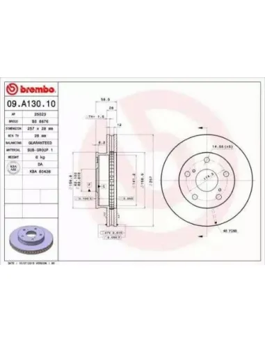 09.A130.10 Disco de freno Brembo