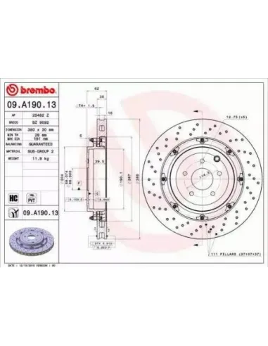 09A19013 Disco de freno Brembo