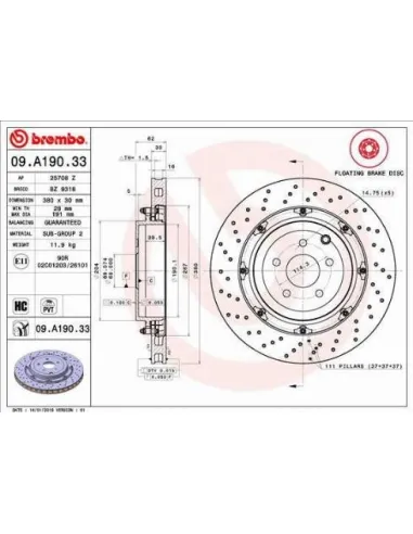 09A19033 Disco de freno Brembo