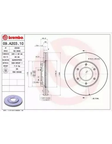 09.A203.10 Disco de freno Brembo