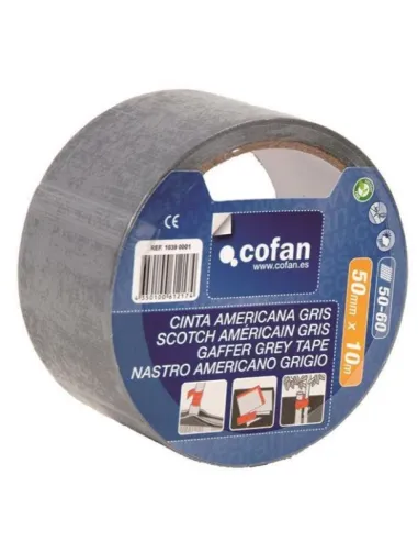 CINTA AMERICANA GRIS 180 MICRAS 50 MMX10 M