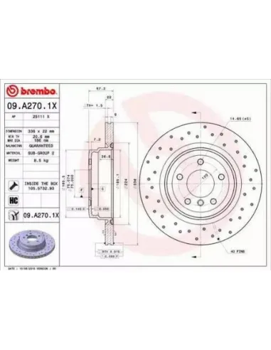 09A2701X Disco de freno Brembo