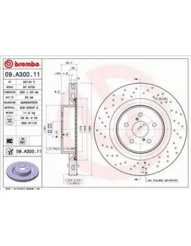 09.A300.11 Disco de freno Brembo