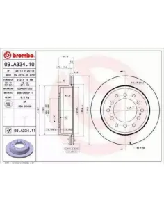 09.A334.10 Disco de freno Brembo