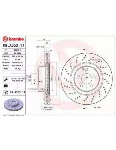 09.A353.11 Disco de freno Brembo