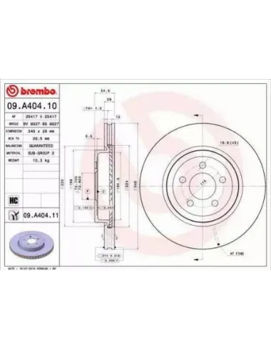 09.A404.10 Disco de freno Brembo