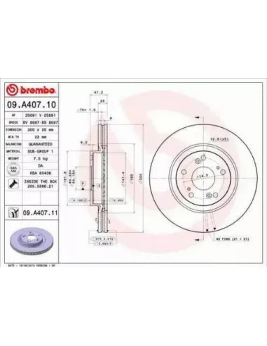 09.A407.10 Disco de freno Brembo