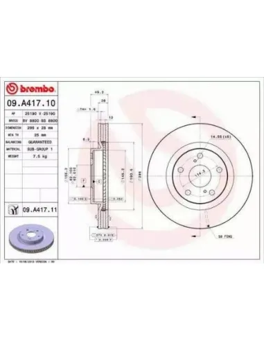 09.A417.10 Disco de freno Brembo