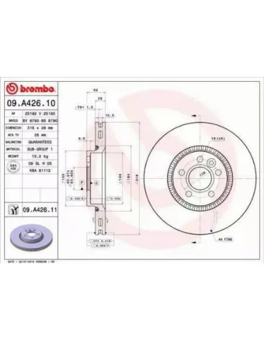 09.A426.10 Disco de freno Brembo