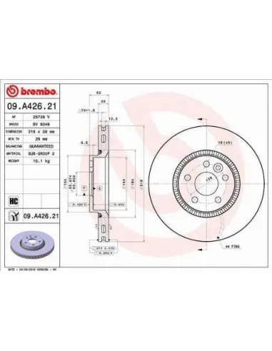 09.A426.21 Disco de freno Brembo