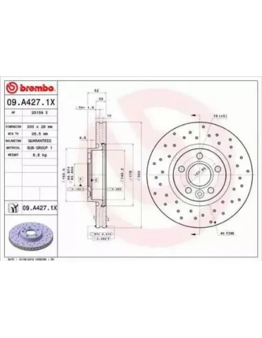 09A4271X Disco de freno Brembo