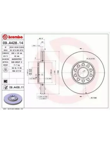 09.A428.11 Disco de freno Brembo