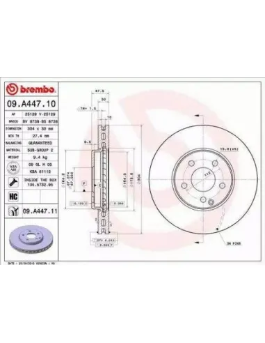 09.A447.10 Disco de freno Brembo