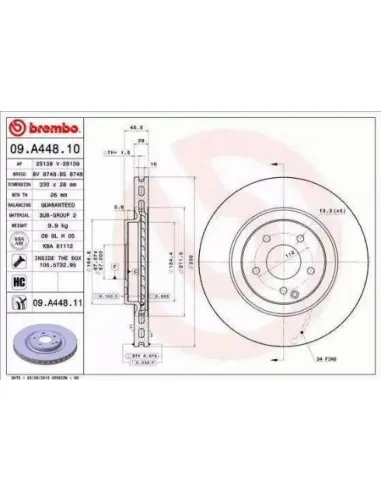 09.A448.10 Disco de freno Brembo