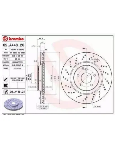 09.A448.20 Disco de freno Brembo