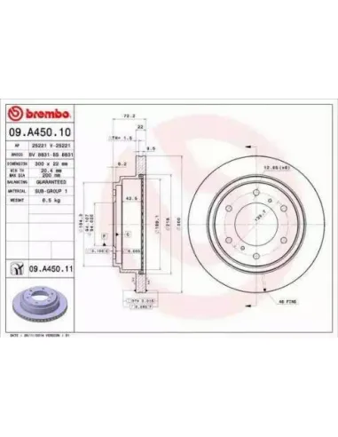 09.A450.10 Disco de freno Brembo