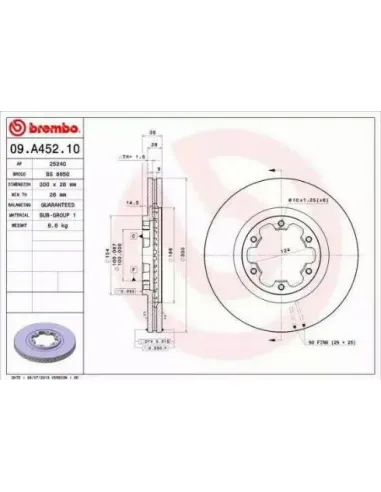 09.A452.10 Disco de freno Brembo