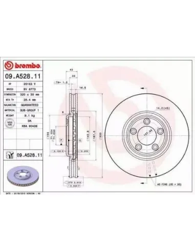 09.A528.11 Disco de freno Brembo