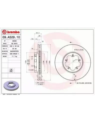 09.A529.10 Disco de freno Brembo