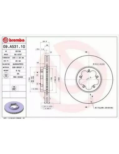 09.A531.10 Disco de freno Brembo